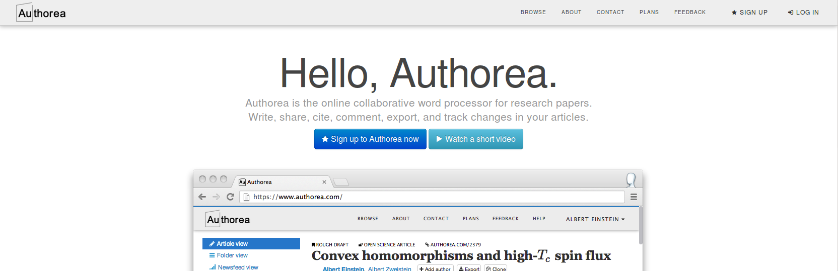 Authorea Homepage
